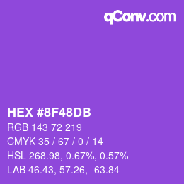颜色代码: HEX #8F48DB | qconv.com