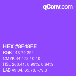 Color code: HEX #8F48FE | qconv.com