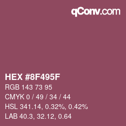 Color code: HEX #8F495F | qconv.com