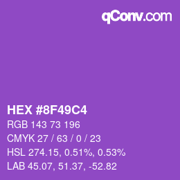 Color code: HEX #8F49C4 | qconv.com