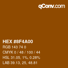 颜色代码: HEX #8F4A00 | qconv.com