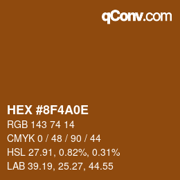 Color code: HEX #8F4A0E | qconv.com