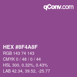 カラーコード: HEX #8F4A8F | qconv.com