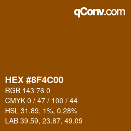 Color code: HEX #8F4C00 | qconv.com