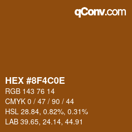 Color code: HEX #8F4C0E | qconv.com