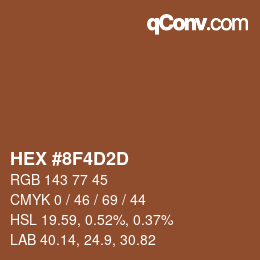 カラーコード: HEX #8F4D2D | qconv.com