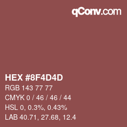 颜色代码: HEX #8F4D4D | qconv.com
