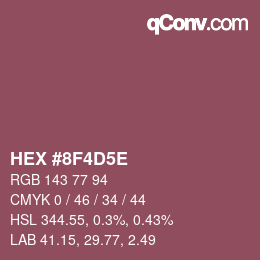 Color code: HEX #8F4D5E | qconv.com