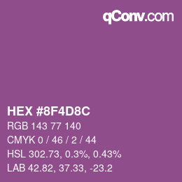 颜色代码: HEX #8F4D8C | qconv.com