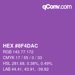 Color code: HEX #8F4DAC | qconv.com