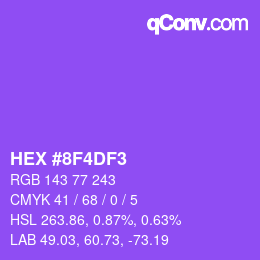カラーコード: HEX #8F4DF3 | qconv.com