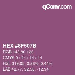 カラーコード: HEX #8F507B | qconv.com