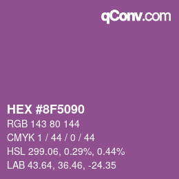 Farbcode: HEX #8F5090 | qconv.com