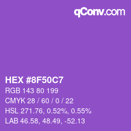 Color code: HEX #8F50C7 | qconv.com