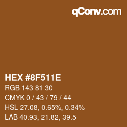 Color code: HEX #8F511E | qconv.com