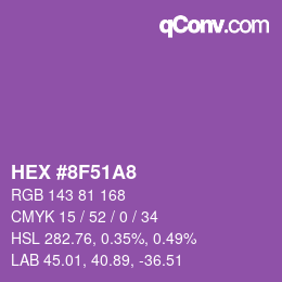 Color code: HEX #8F51A8 | qconv.com