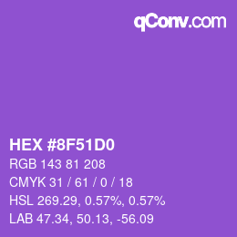 Color code: HEX #8F51D0 | qconv.com