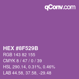 Color code: HEX #8F529B | qconv.com