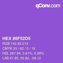 カラーコード: HEX #8F52D5 | qconv.com