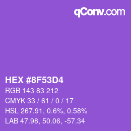 Color code: HEX #8F53D4 | qconv.com