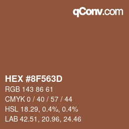 Color code: HEX #8F563D | qconv.com