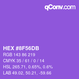 カラーコード: HEX #8F56DB | qconv.com