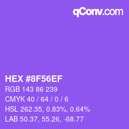 カラーコード: HEX #8F56EF | qconv.com