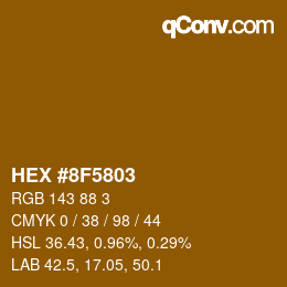 Color code: HEX #8F5803 | qconv.com