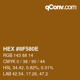 Color code: HEX #8F580E | qconv.com