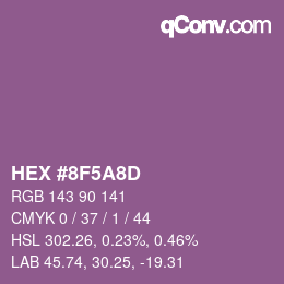 Color code: HEX #8F5A8D | qconv.com