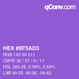 Color code: HEX #8F5AD3 | qconv.com