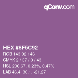 Color code: HEX #8F5C92 | qconv.com