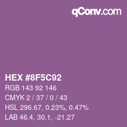 カラーコード: HEX #8F5C92 | qconv.com