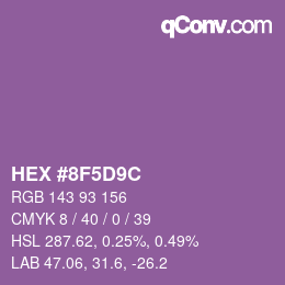 Color code: HEX #8F5D9C | qconv.com