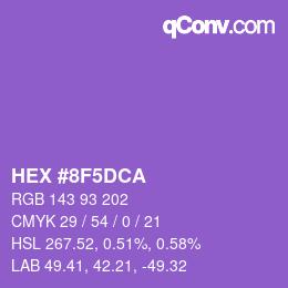 カラーコード: HEX #8F5DCA | qconv.com