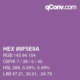 Color code: HEX #8F5E9A | qconv.com