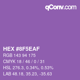 Farbcode: HEX #8F5EAF | qconv.com
