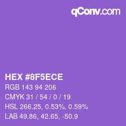 Farbcode: HEX #8F5ECE | qconv.com