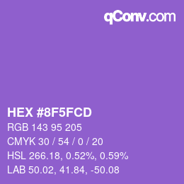 カラーコード: HEX #8F5FCD | qconv.com