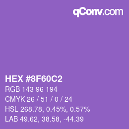 Color code: HEX #8F60C2 | qconv.com