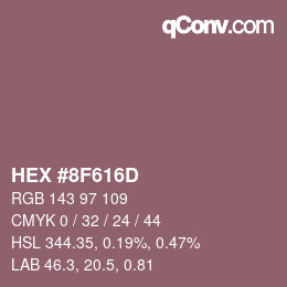 Color code: HEX #8F616D | qconv.com