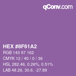 カラーコード: HEX #8F61A2 | qconv.com
