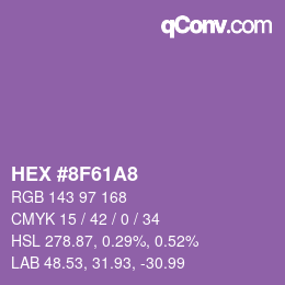 Color code: HEX #8F61A8 | qconv.com