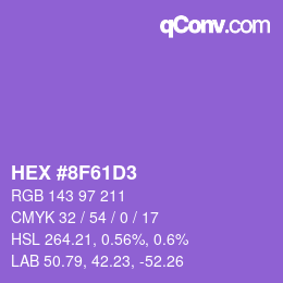 Color code: HEX #8F61D3 | qconv.com