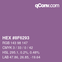 Color code: HEX #8F6293 | qconv.com