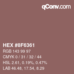 Color code: HEX #8F6361 | qconv.com