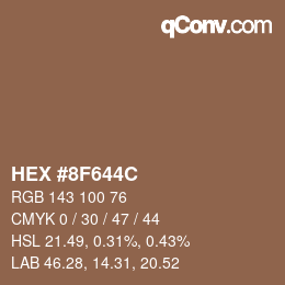 Código de color: HEX #8F644C | qconv.com