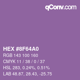 Color code: HEX #8F64A0 | qconv.com