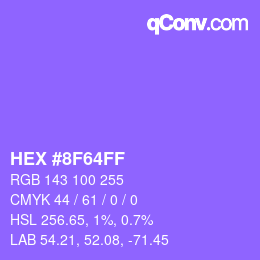 Color code: HEX #8F64FF | qconv.com