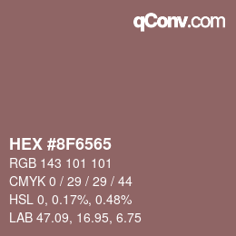 颜色代码: HEX #8F6565 | qconv.com